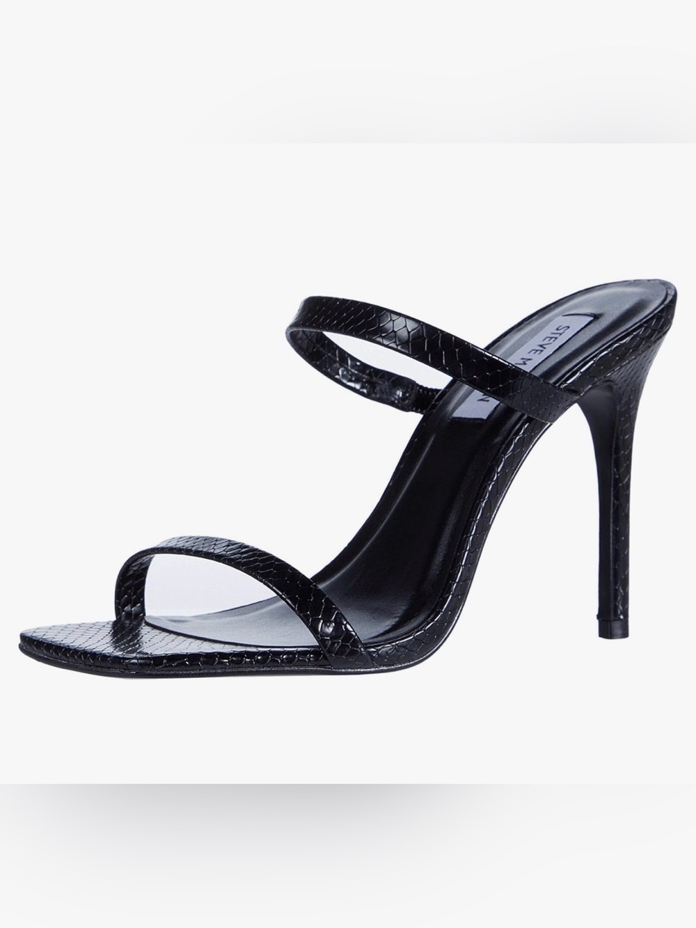 Steve Madden Michele Black Snake Heels/Size 5.5